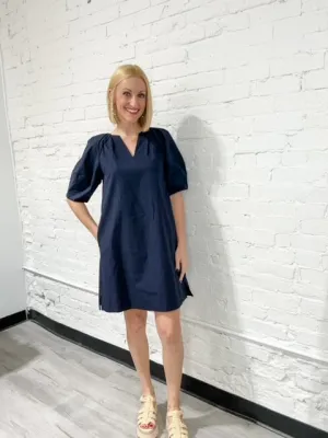 Navy Woven Dress
