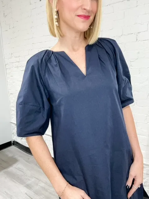 Navy Woven Dress