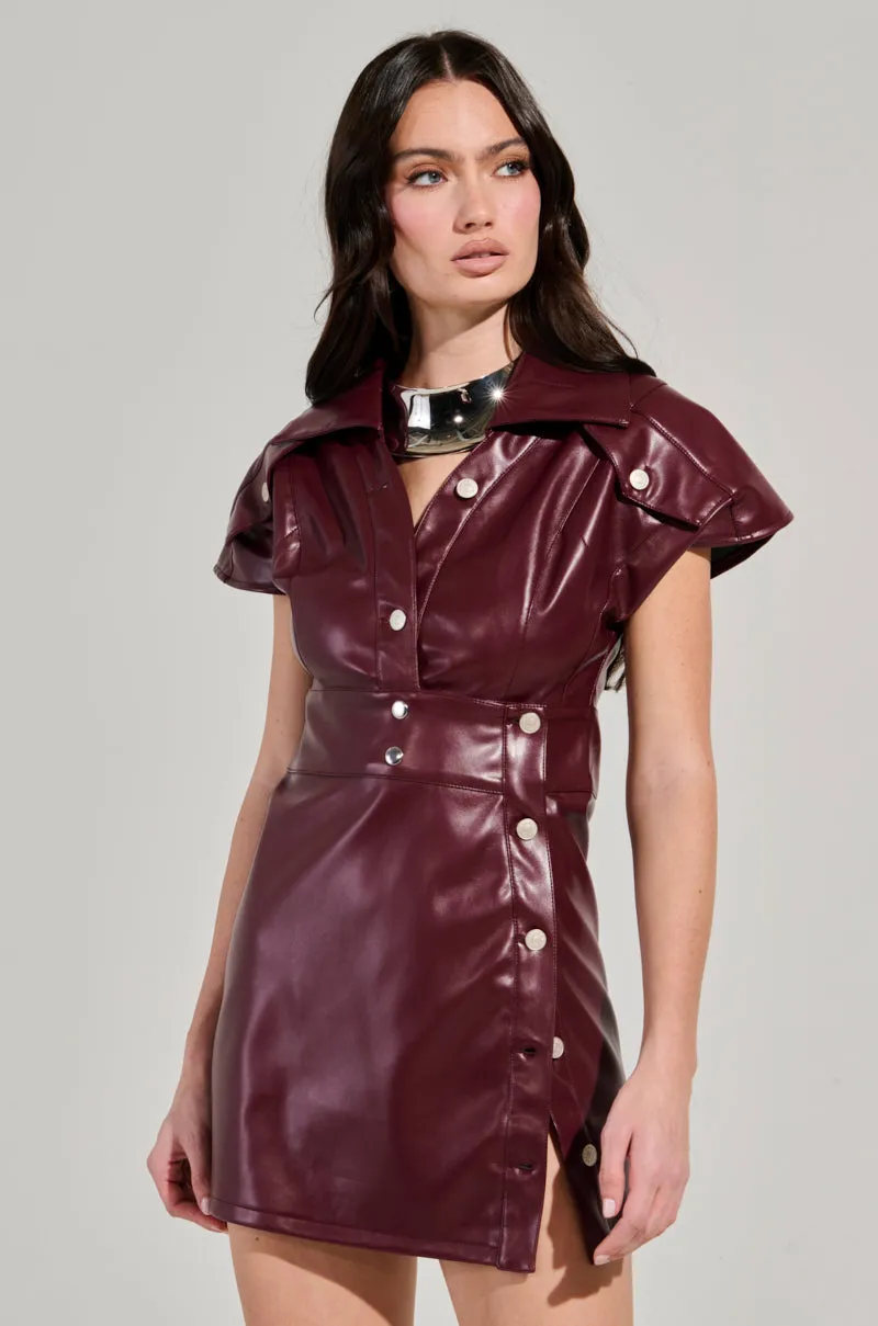 NEVER TOO MUCH PU MINI DRESS