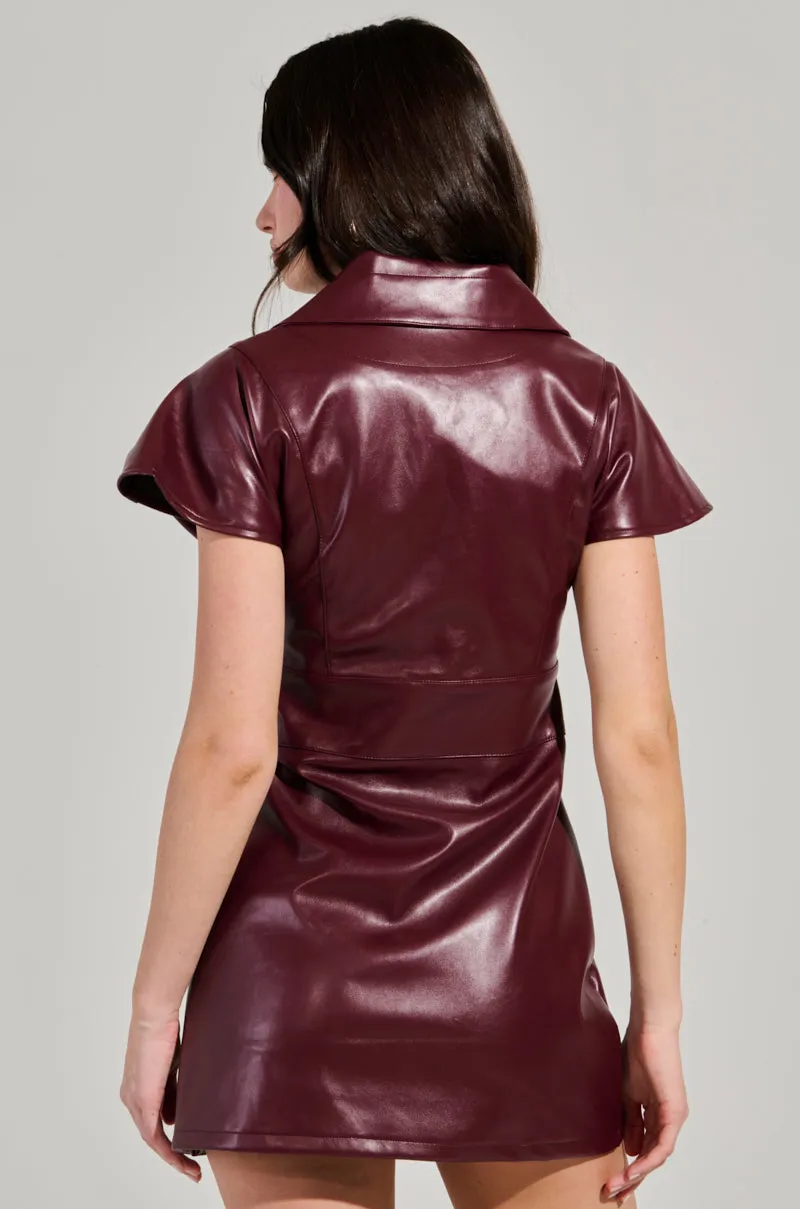 NEVER TOO MUCH PU MINI DRESS
