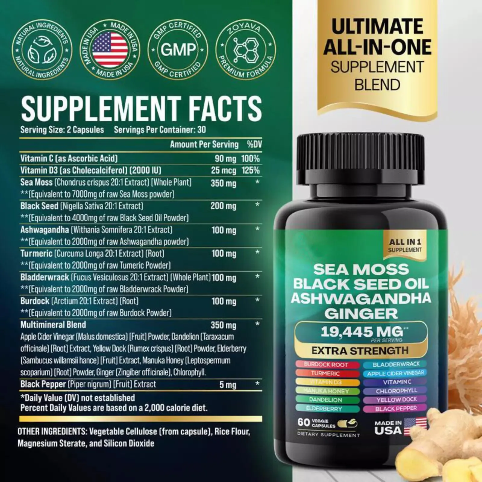 NEW Dynamic Vitality Bundle - Sea Moss Multivitamin & Shilajit Power Combo, Retails $70