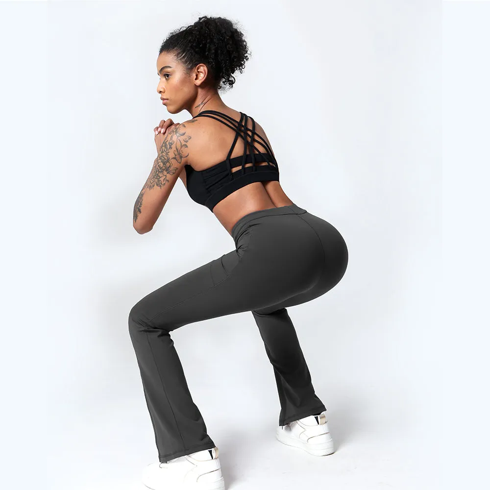 New High Quality Fitness & Yoga Fashion Sports Gym Wide Leg Yoga Flare Pants For Women