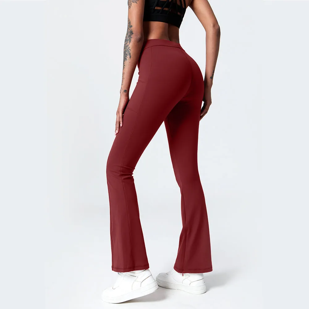 New High Quality Fitness & Yoga Fashion Sports Gym Wide Leg Yoga Flare Pants For Women