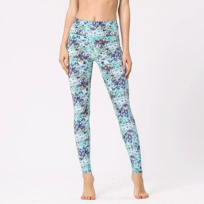 New Seamless  Digital Printed High Raise Scrunch Booty Leggings for Women