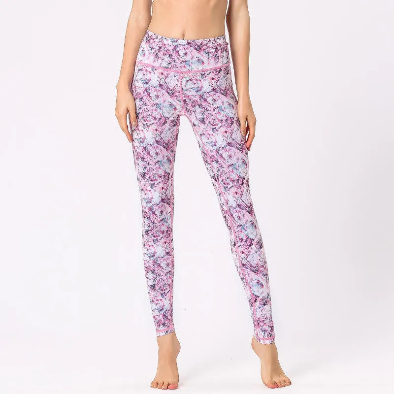 New Seamless  Digital Printed High Raise Scrunch Booty Leggings for Women
