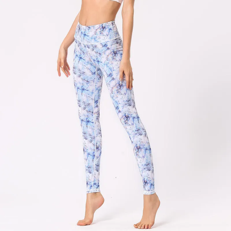 New Seamless  Digital Printed High Raise Scrunch Booty Leggings for Women