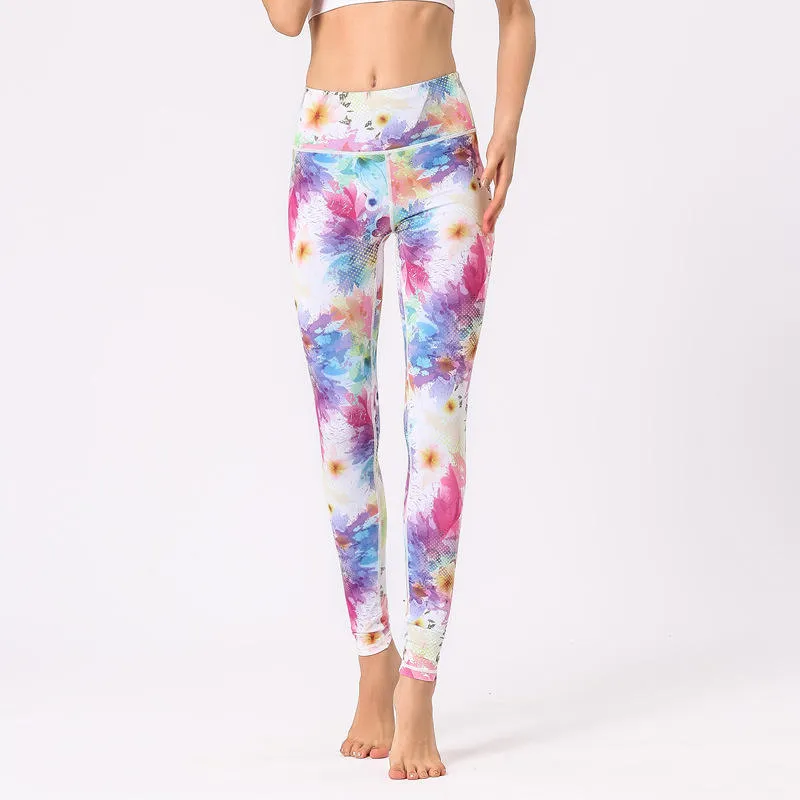 New Seamless  Digital Printed High Raise Scrunch Booty Leggings for Women