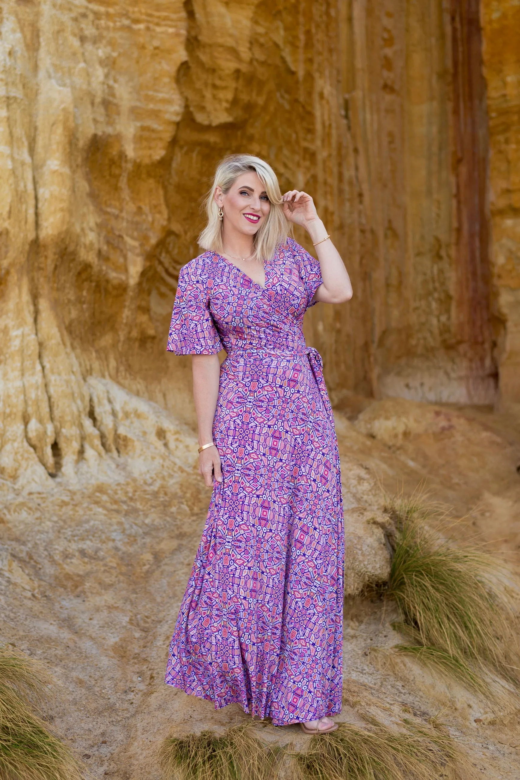 Ngapa Jukurrpa (Water Dreaming) - Wrap Dress