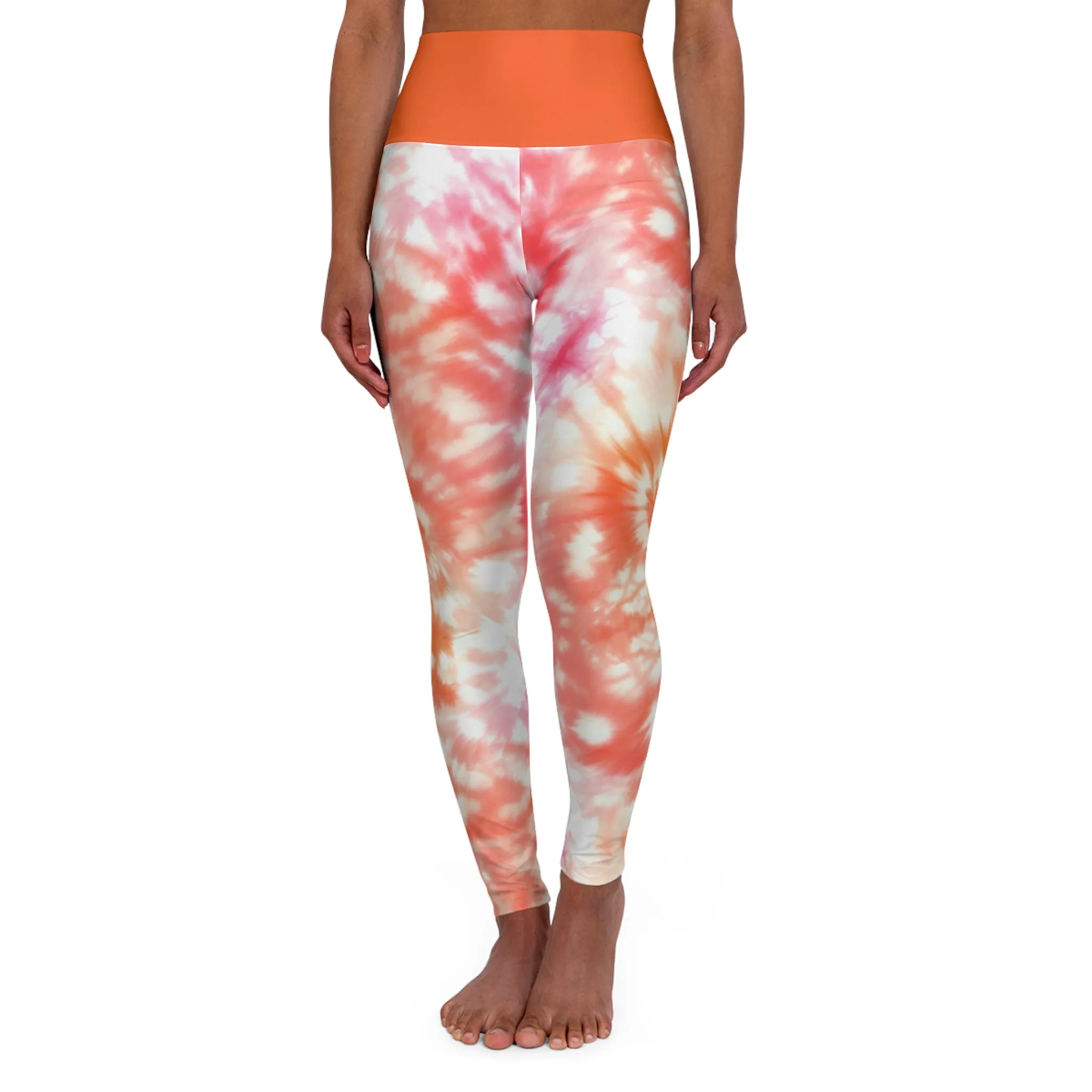 Orange Ecstatic High Waisted Yoga Leggings for Active Lifestyle