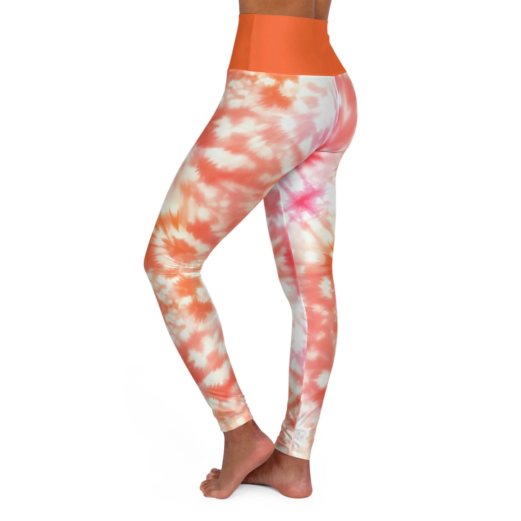 Orange Ecstatic High Waisted Yoga Leggings for Active Lifestyle