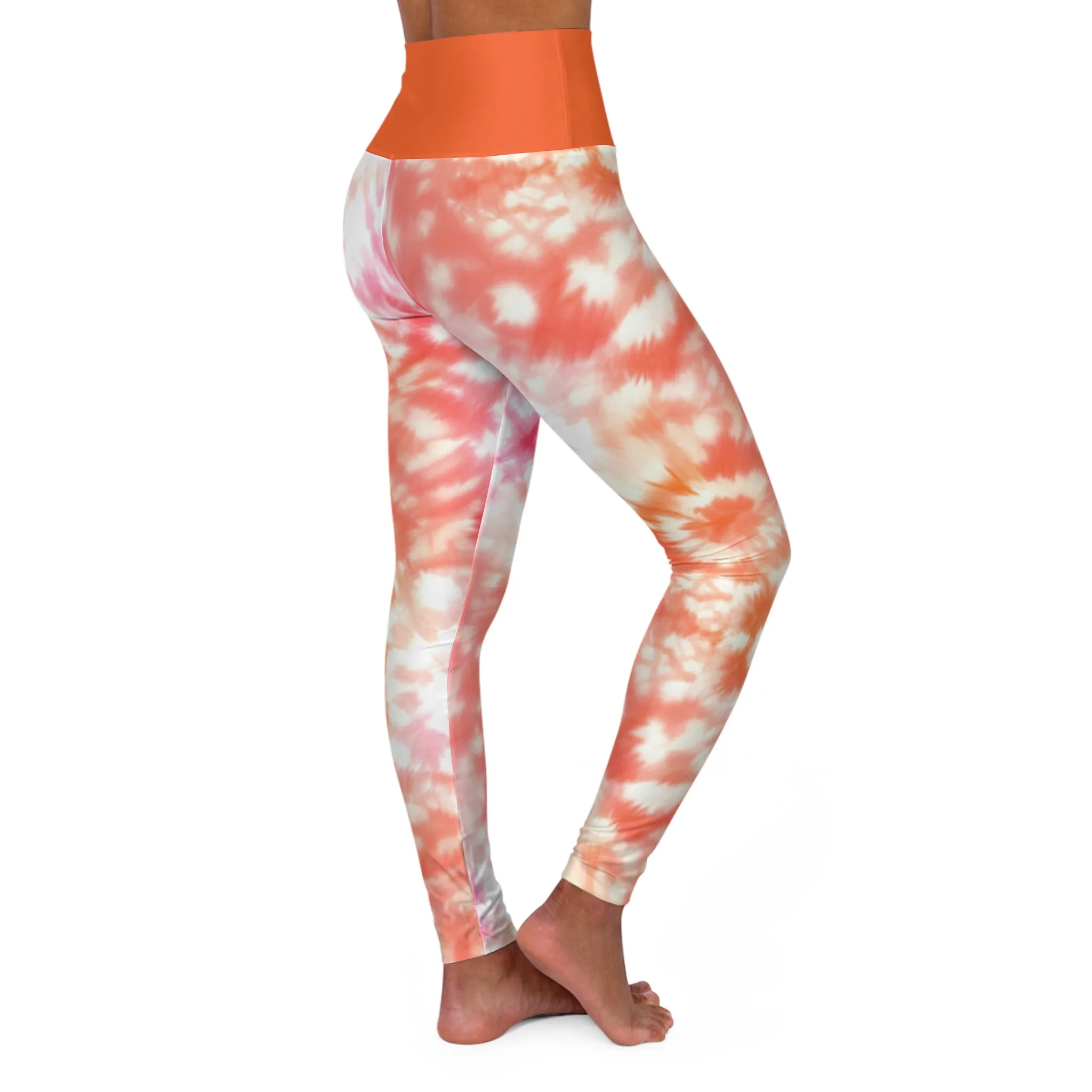 Orange Ecstatic High Waisted Yoga Leggings for Active Lifestyle