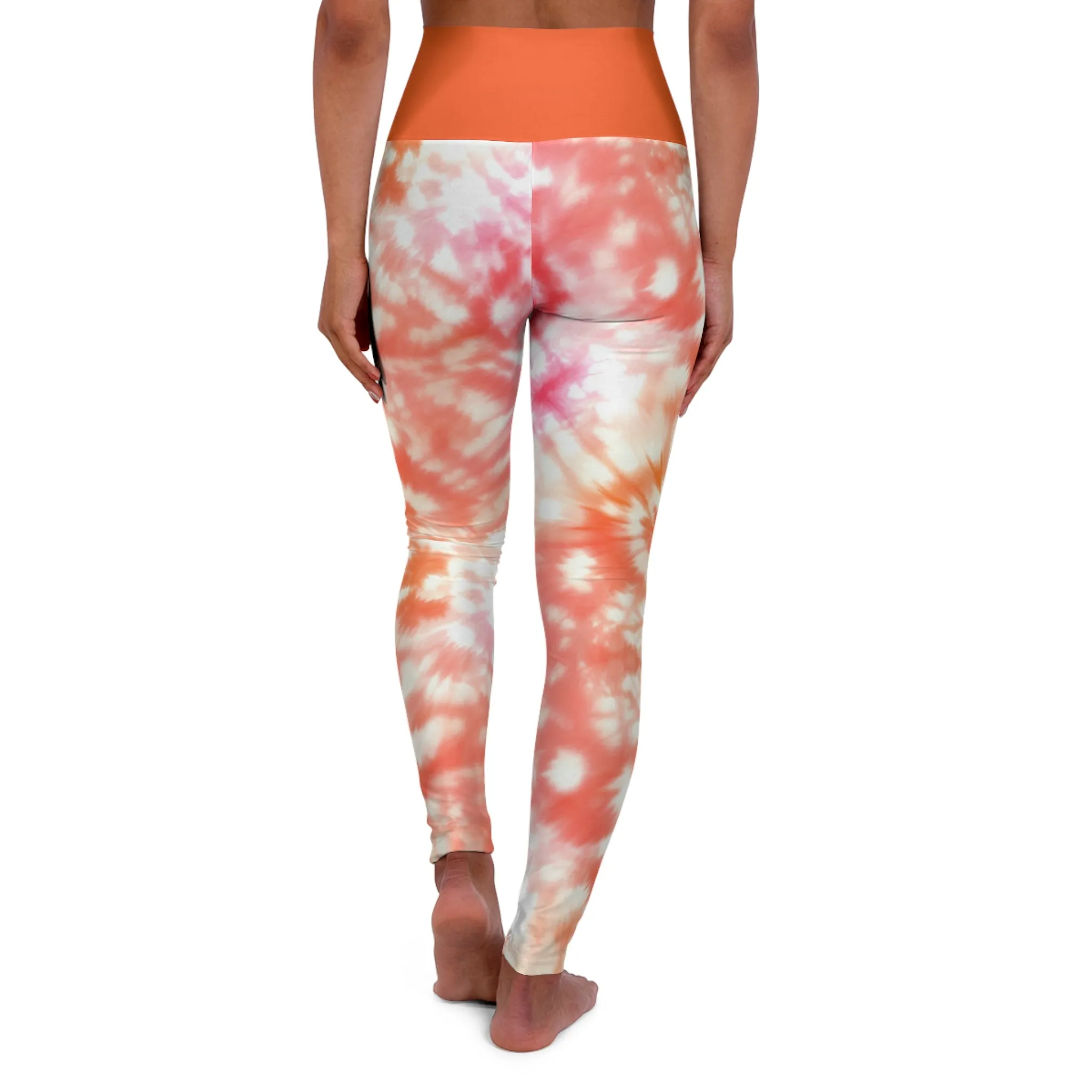Orange Ecstatic High Waisted Yoga Leggings for Active Lifestyle