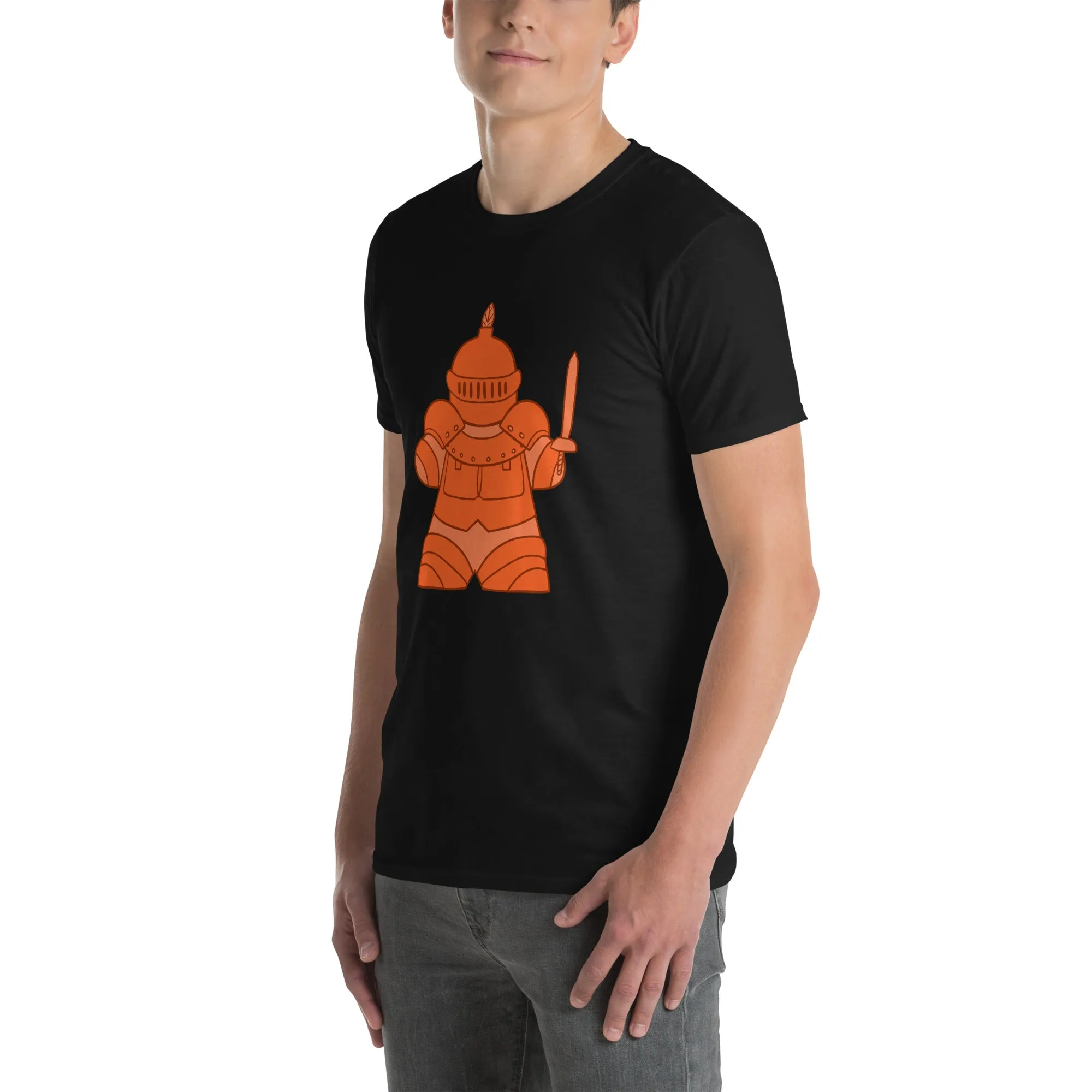 Orange Meeple Fighter D&D T-Shirt