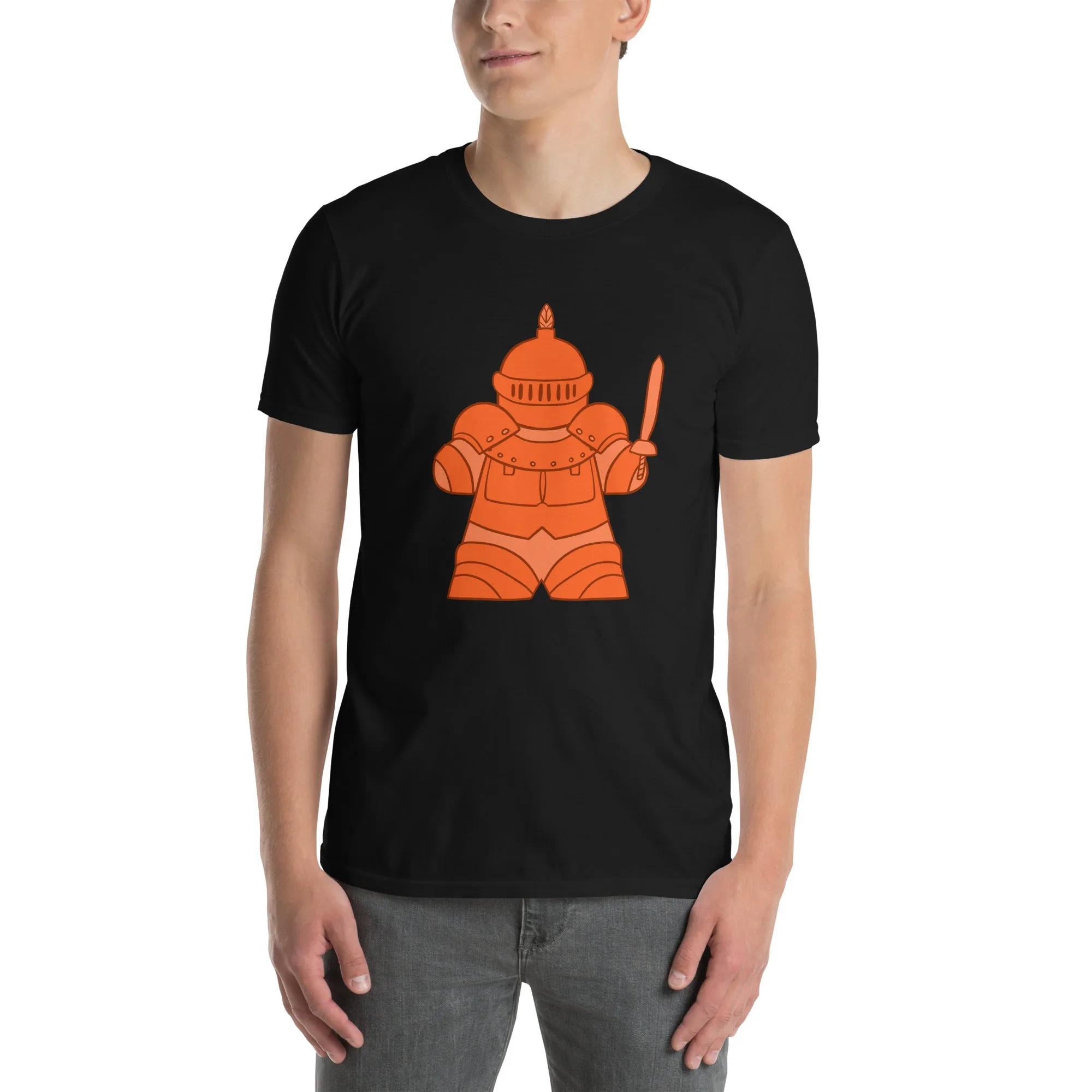 Orange Meeple Fighter D&D T-Shirt