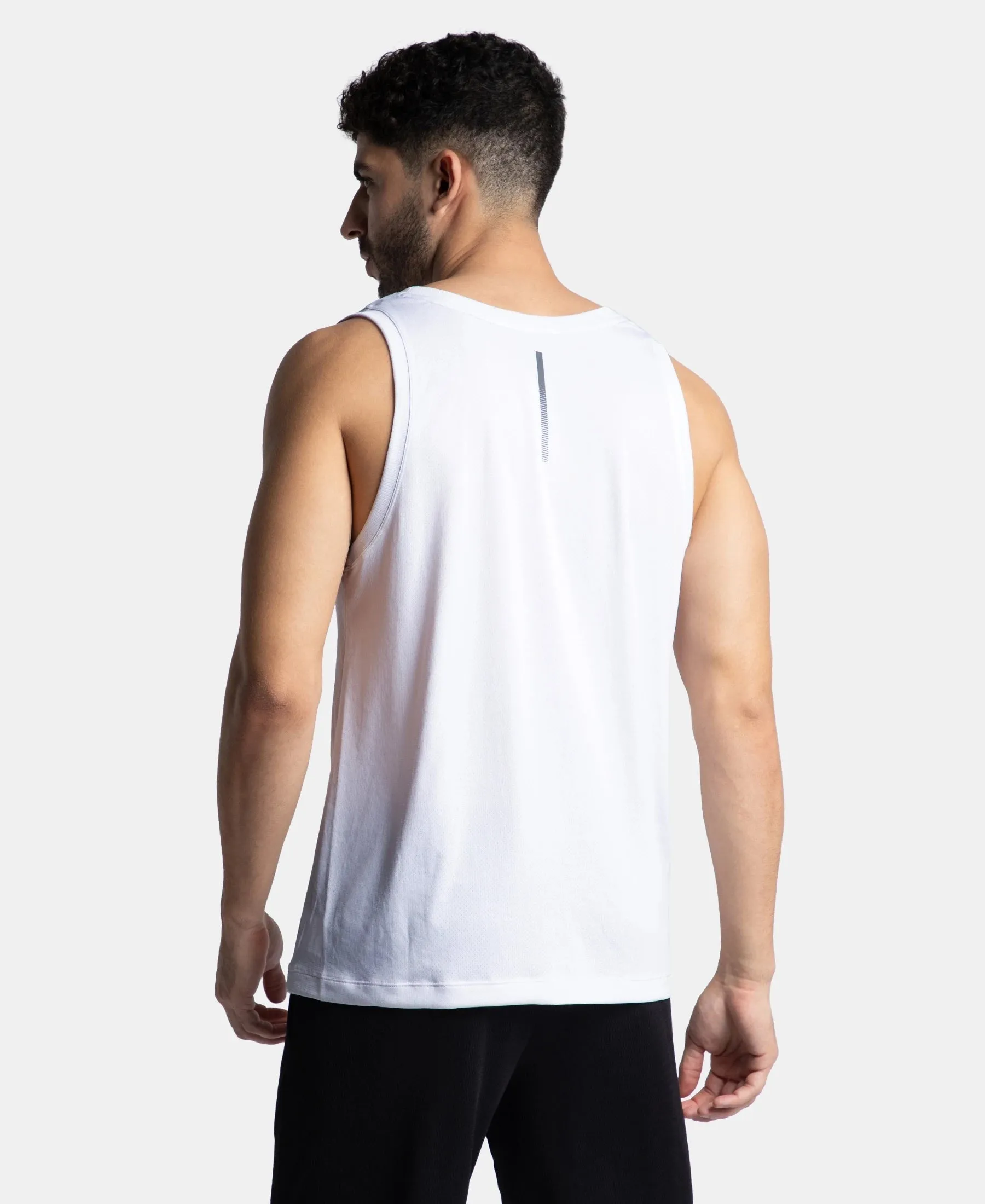 Pack of 2 Lightweight Microfiber Solid Tank Top with Breathable Mesh - White & Navy