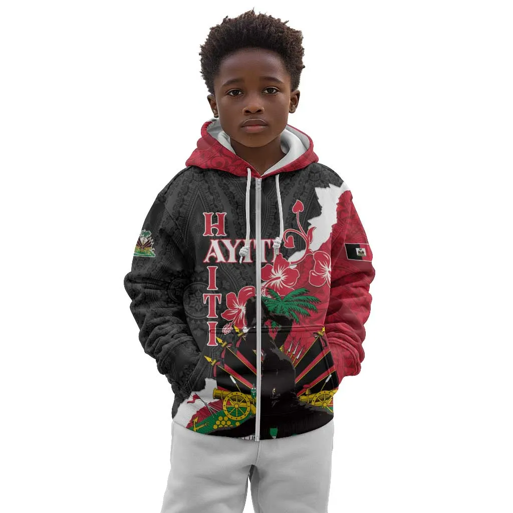 Personalised Afro Ayiti Neg Marron Kid Hoodie Dashiki Mix Polynesian Pattern LT01