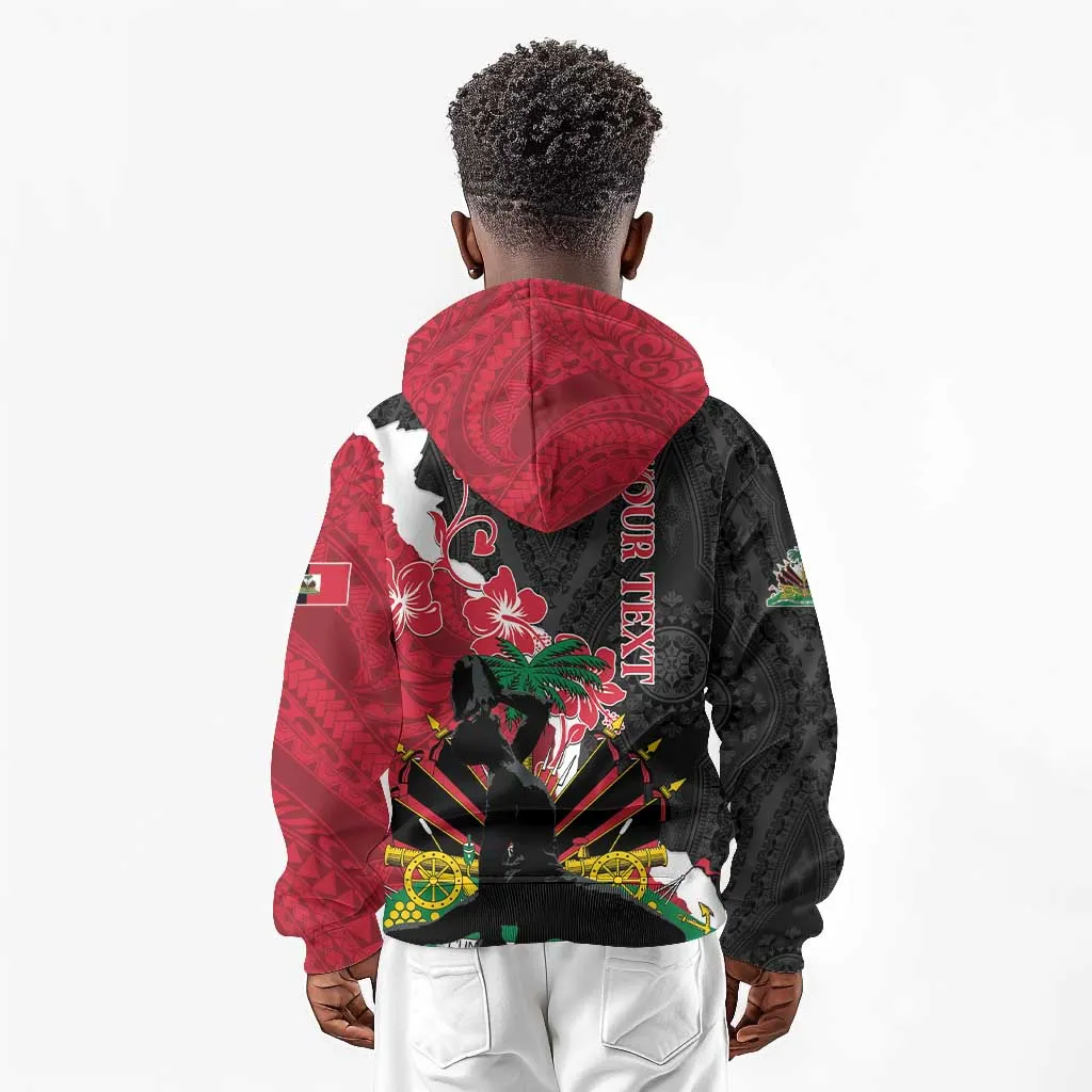 Personalised Afro Ayiti Neg Marron Kid Hoodie Dashiki Mix Polynesian Pattern LT01