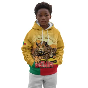 Personalised Afro Benin Leopard Kid Hoodie Stay True - Stay Wild LT15