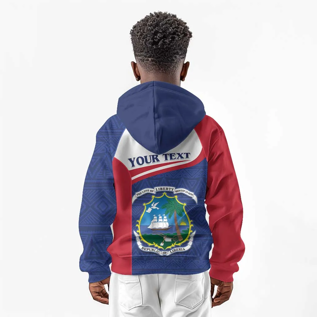 Personalised Liberia African Kid Hoodie Coat Of Arms Flag LT15