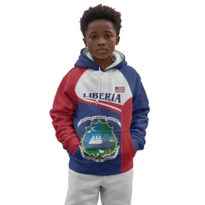 Personalised Liberia African Kid Hoodie Coat Of Arms Flag LT15