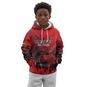 Personalised Mauritius Football Kid Hoodie Go Les Dodos Go LT15