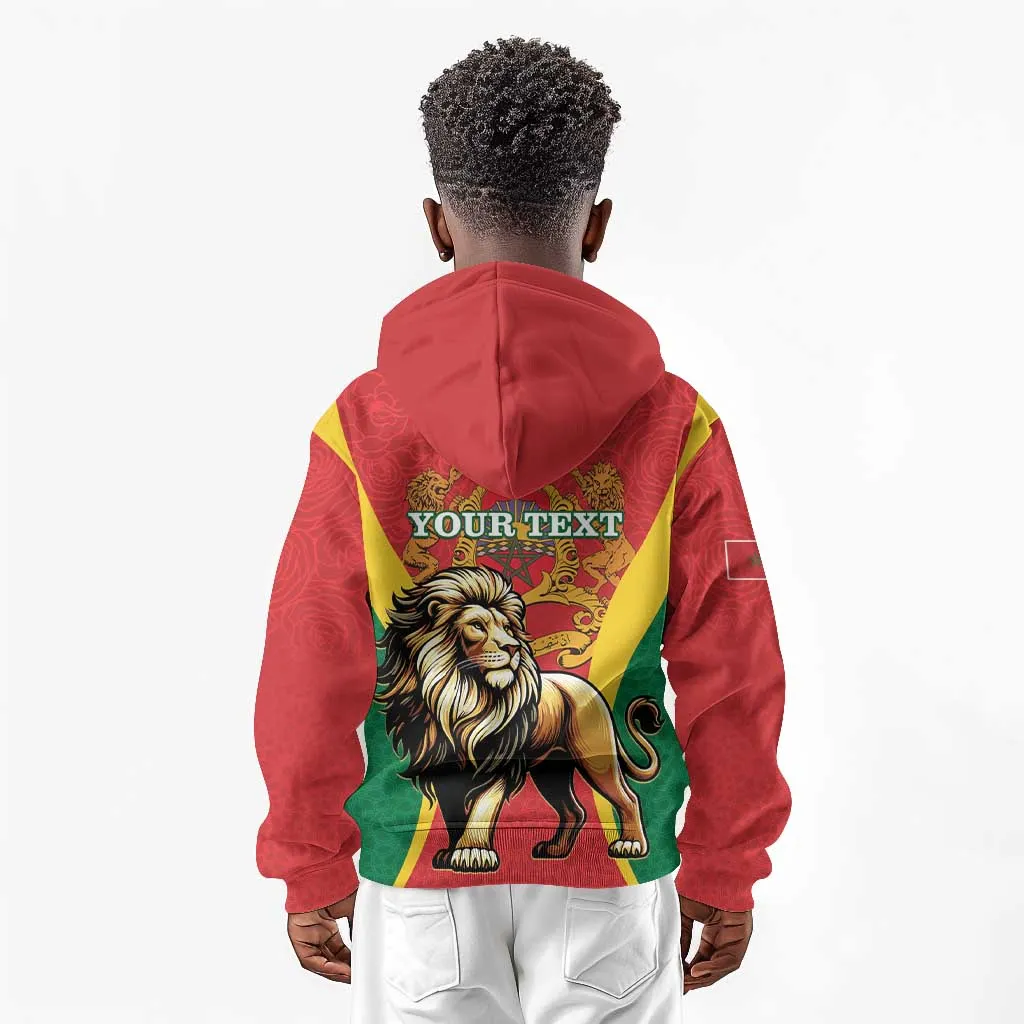 Personalised Morocco Kid Hoodie Barbary Lion - Proclamation Day LT15