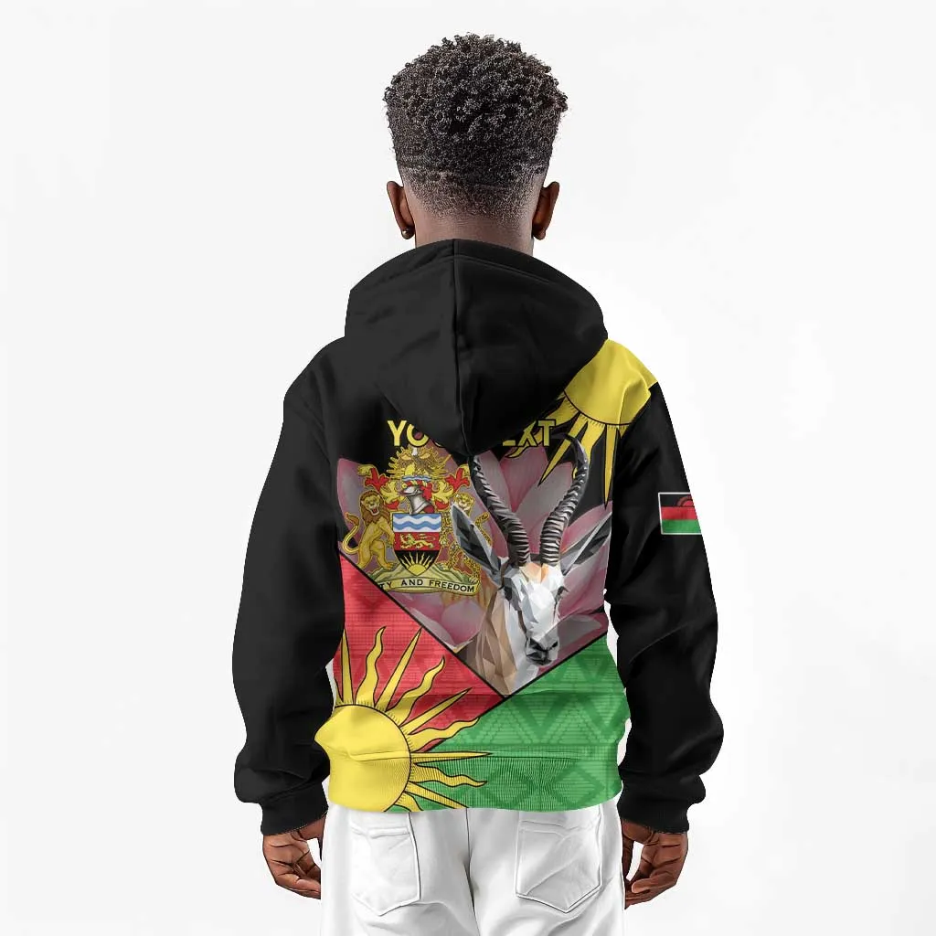 Personalized Africa Malawi Kid Hoodie Thomsons Gazelle With Lotus LT15