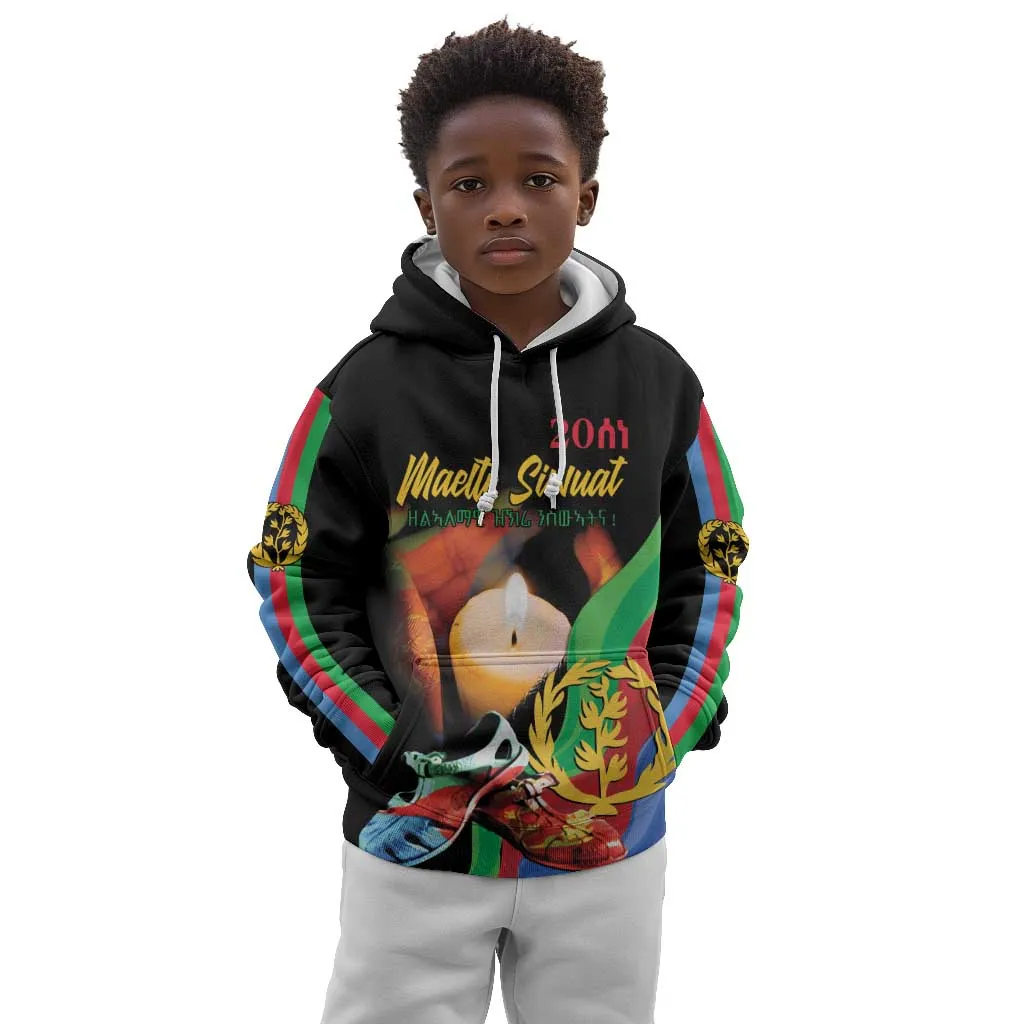 Personalized Afro-Eritrea Maelti Siwuat Kid Hoodie Shida Shoes Glory To Our Martyrs Eritrea LT9