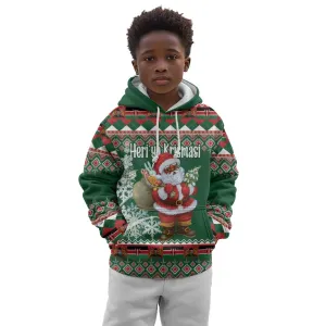 Personalized Afro Kenya Christmas Kid Hoodie African Santa -  Folk Pattern LT18