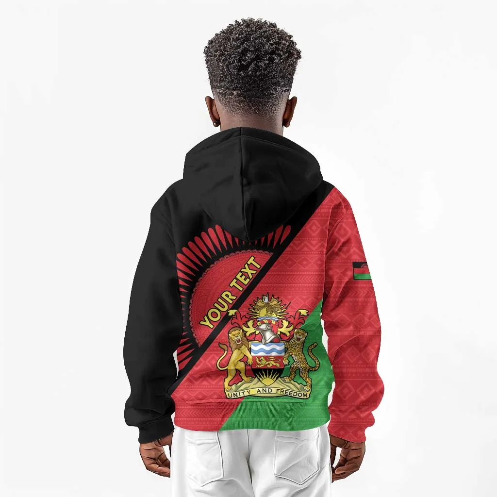 Personalized Afro Malawi Kid Hoodie Coat Of Arms - Southeastern Africa Pattern LT15