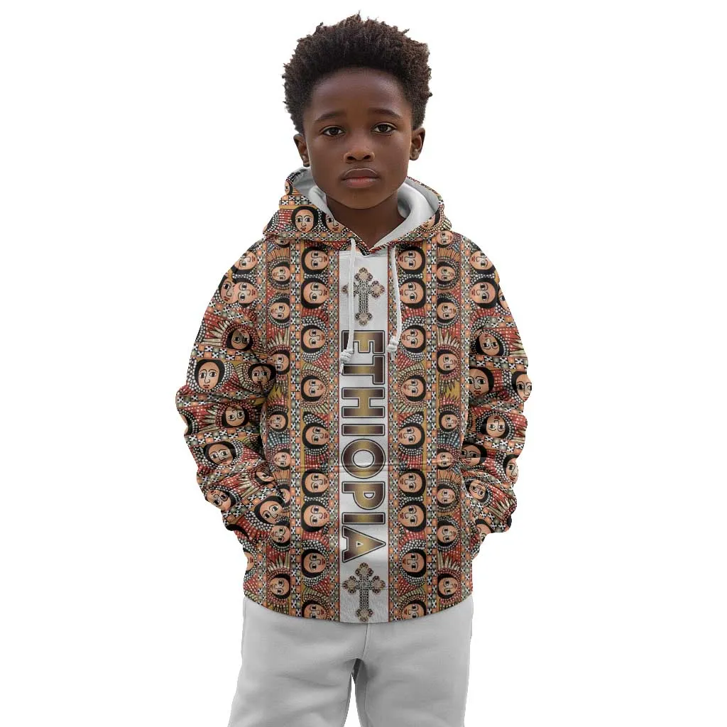 Personalized Ethiopia Kid Hoodie Ethiopian Tewahedo Angel Orthodox LT15