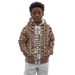 Personalized Ethiopia Kid Hoodie Ethiopian Tewahedo Angel Orthodox LT15