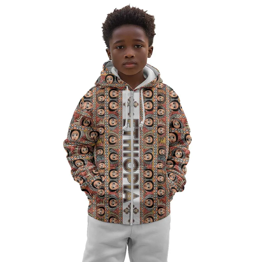 Personalized Ethiopia Kid Hoodie Ethiopian Tewahedo Angel Orthodox LT15