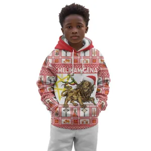 Personalized Ethiopia Melikam Gena Kid Hoodie Merry Christmas Lion of Judah LT18