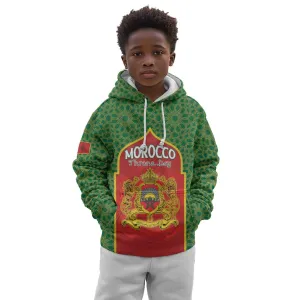 Personalized Morocco Fete du Trone Kid Hoodie King Lion LT15