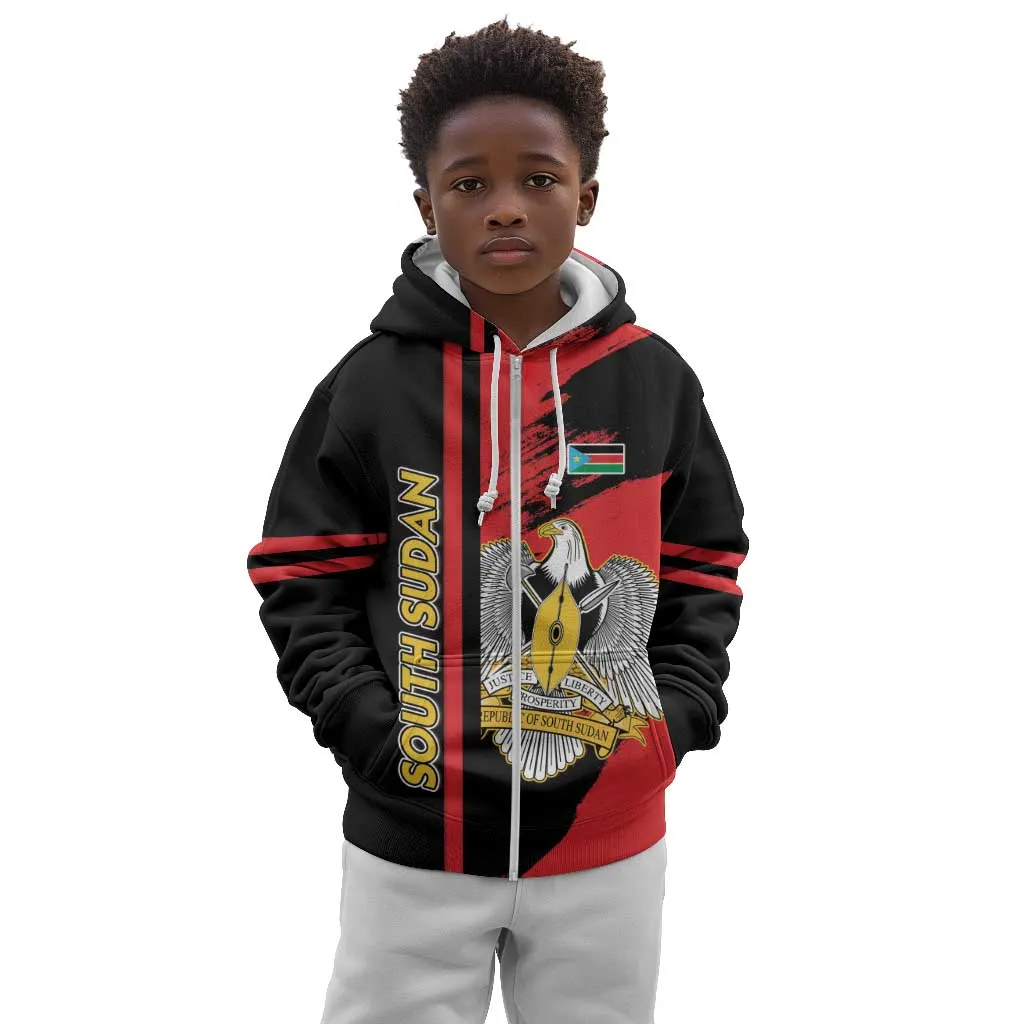 Personalized South Sudan With Coat Of Arms Kid Hoodie Sporty Style LT15