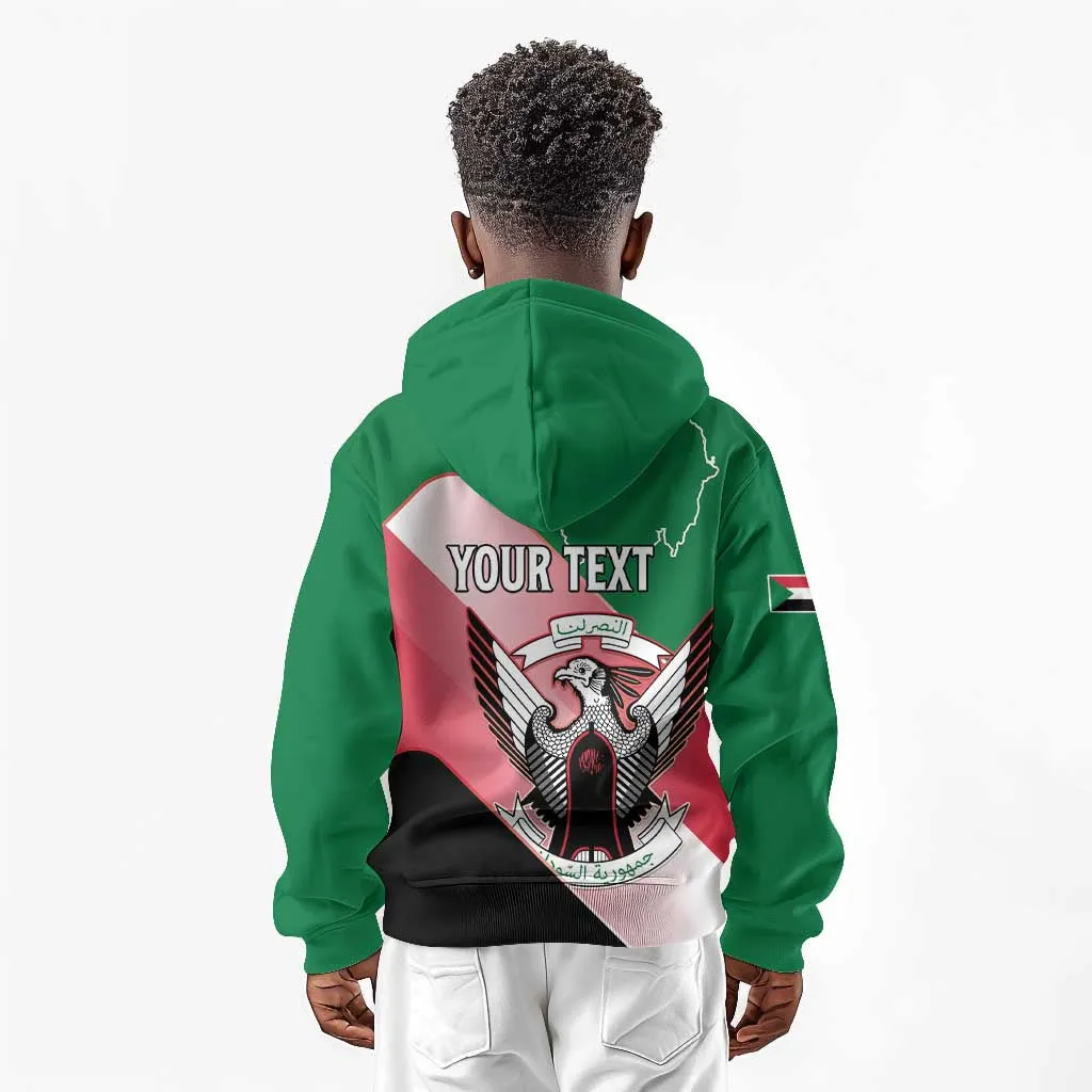 Personalized Sudan Kid Hoodie Coat Of Arms Flag Style LT15