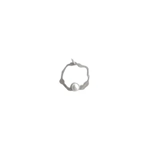 Petite Komu Pearl Pendant in Brushed Silver