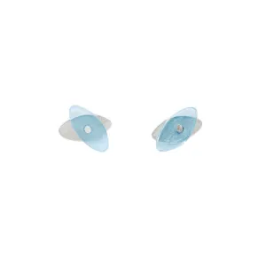 Petite Seaweed Studs in Brushed Silver