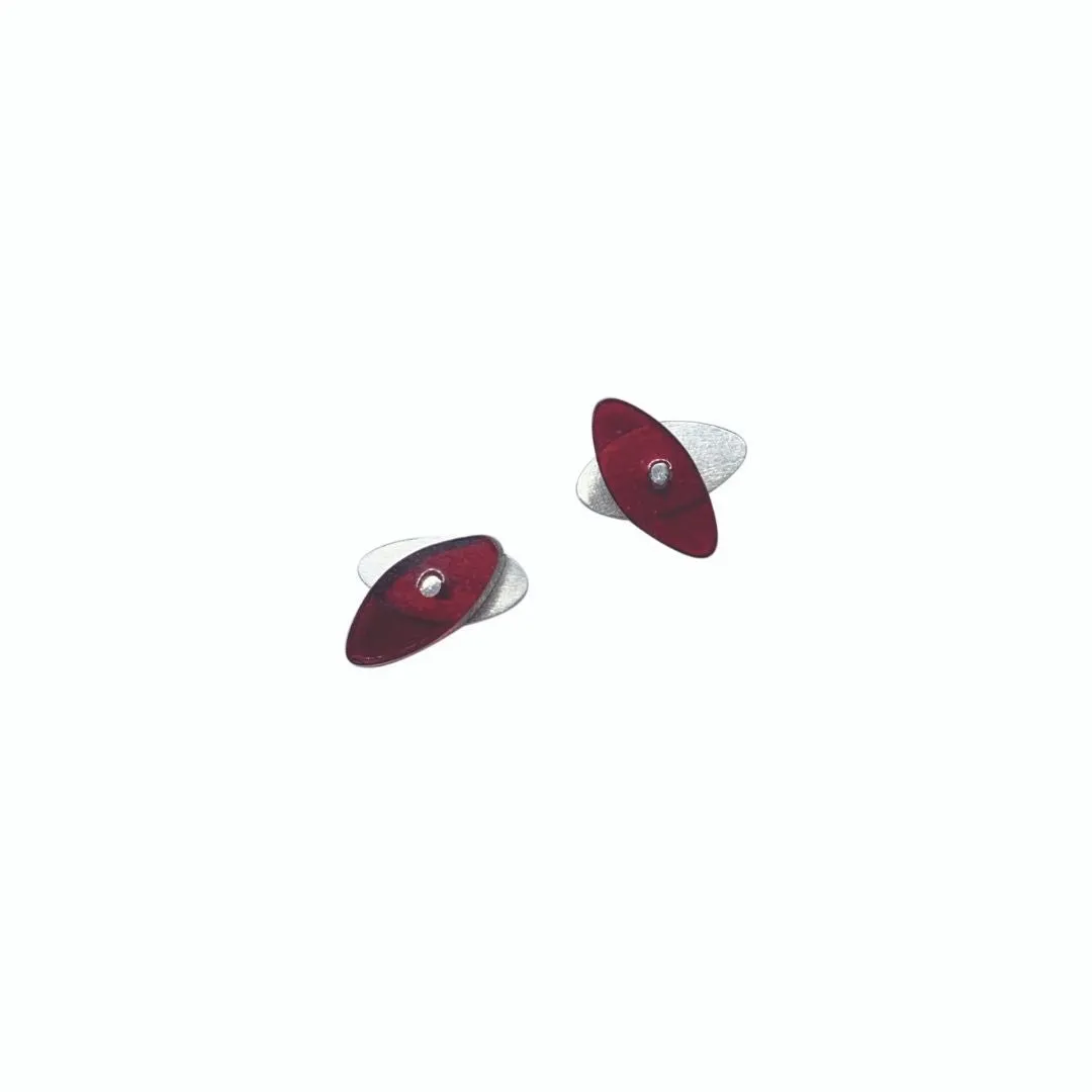 Petite Seaweed Studs in Brushed Silver