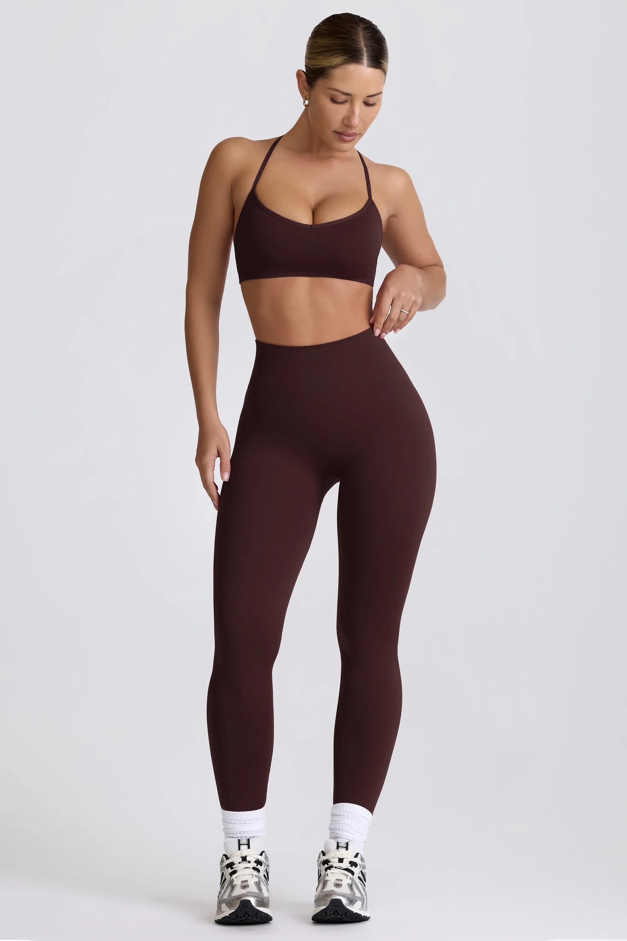 Petite Super Sculpt Seamless High-Waist Leggings in Chocolate