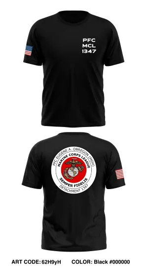 PFC Eugene A Obregon MCL Detachment 1347 Store 1 Core Men's SS Performance Tee - 62H9yH