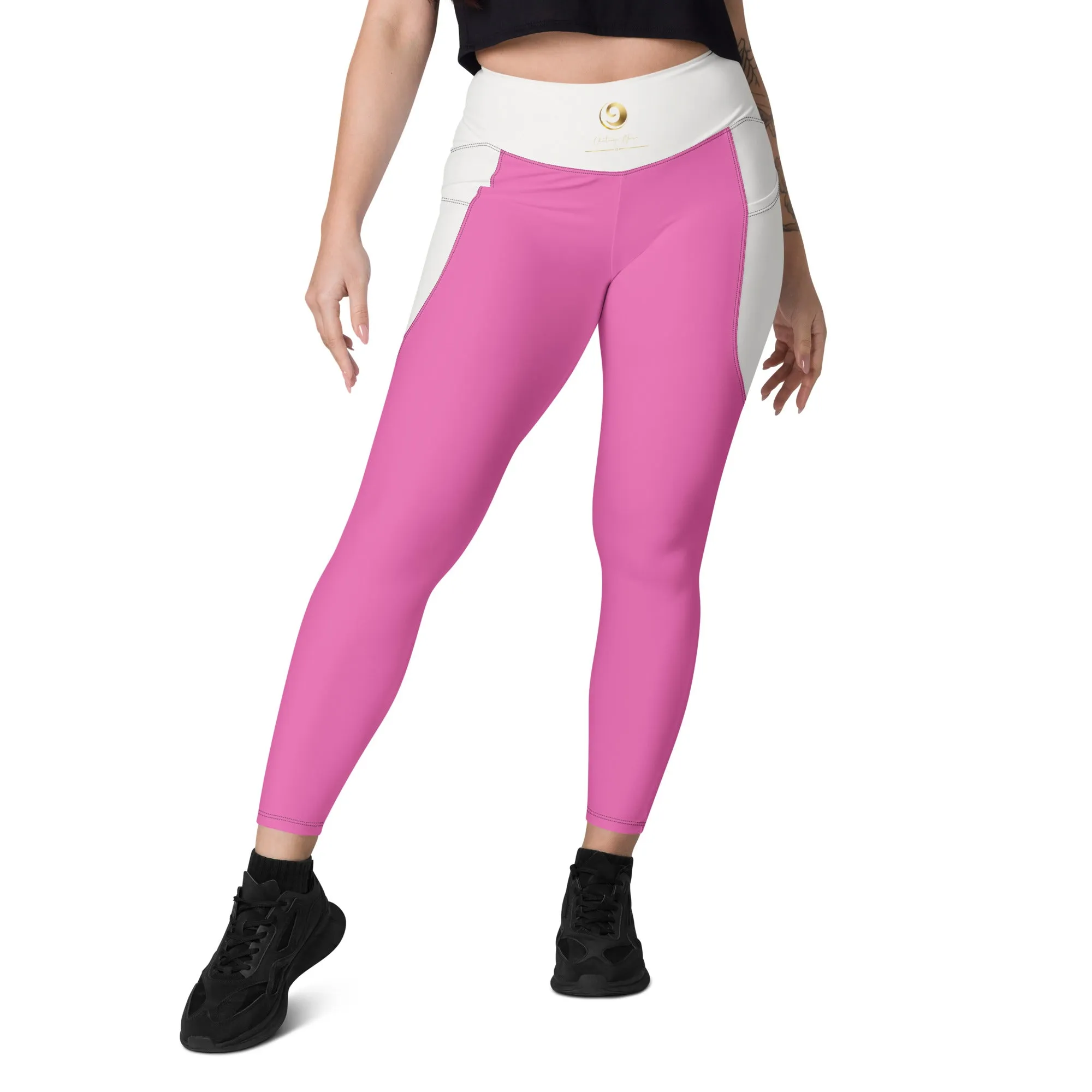 Pink and White Chaitanya Abara Pocket Leggings