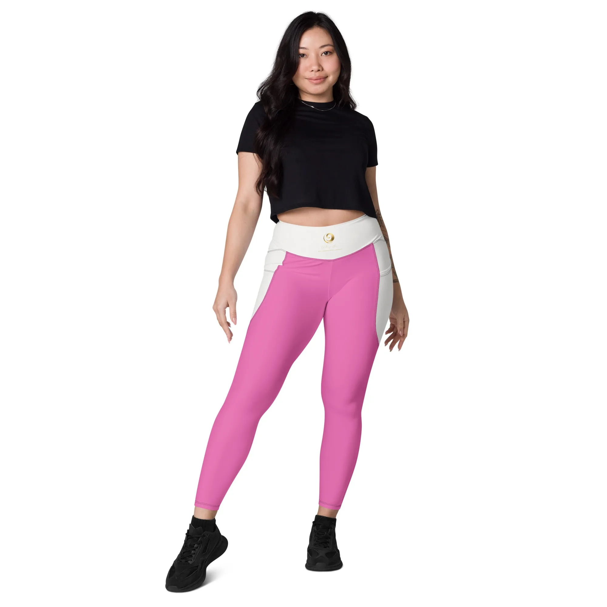 Pink and White Chaitanya Abara Pocket Leggings