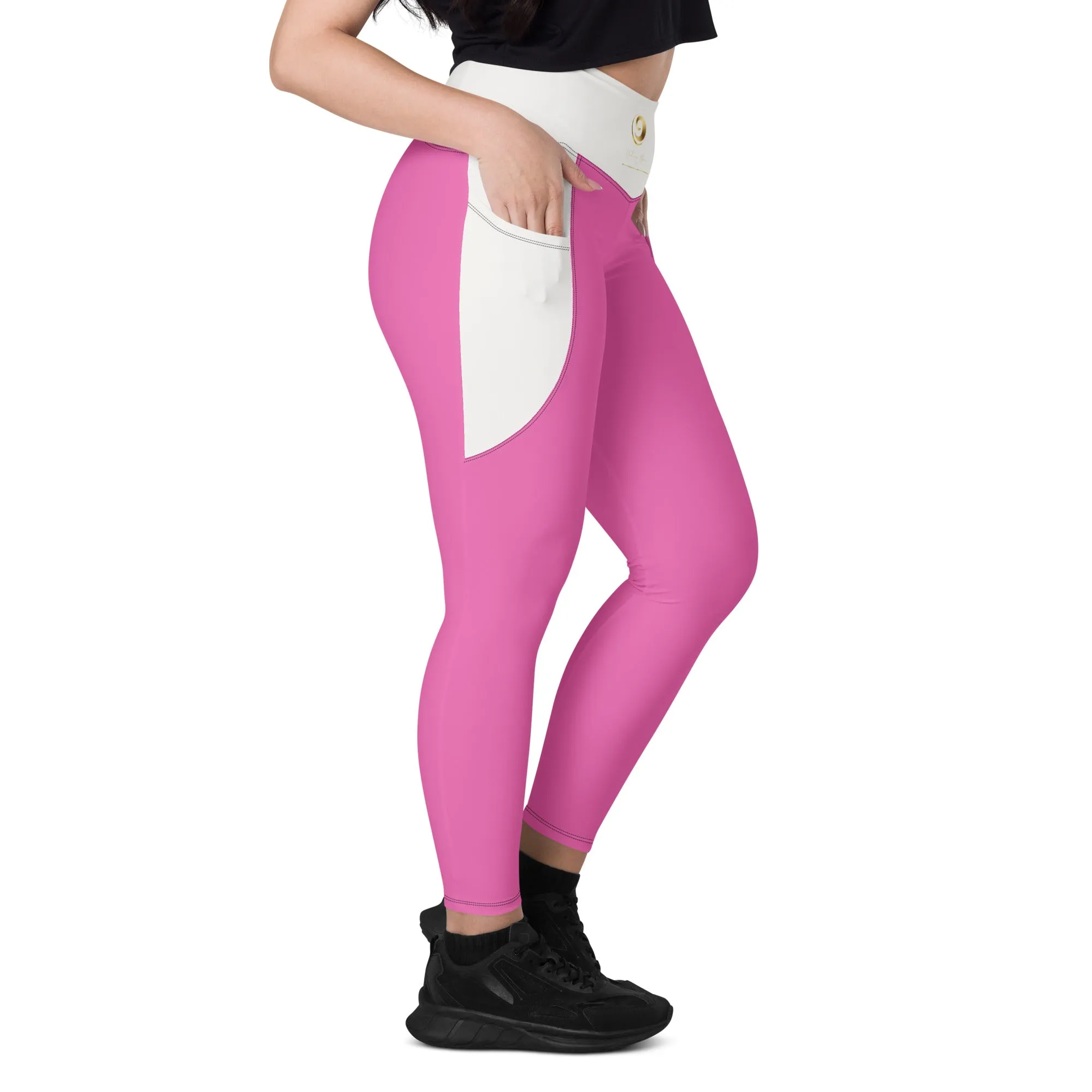 Pink and White Chaitanya Abara Pocket Leggings