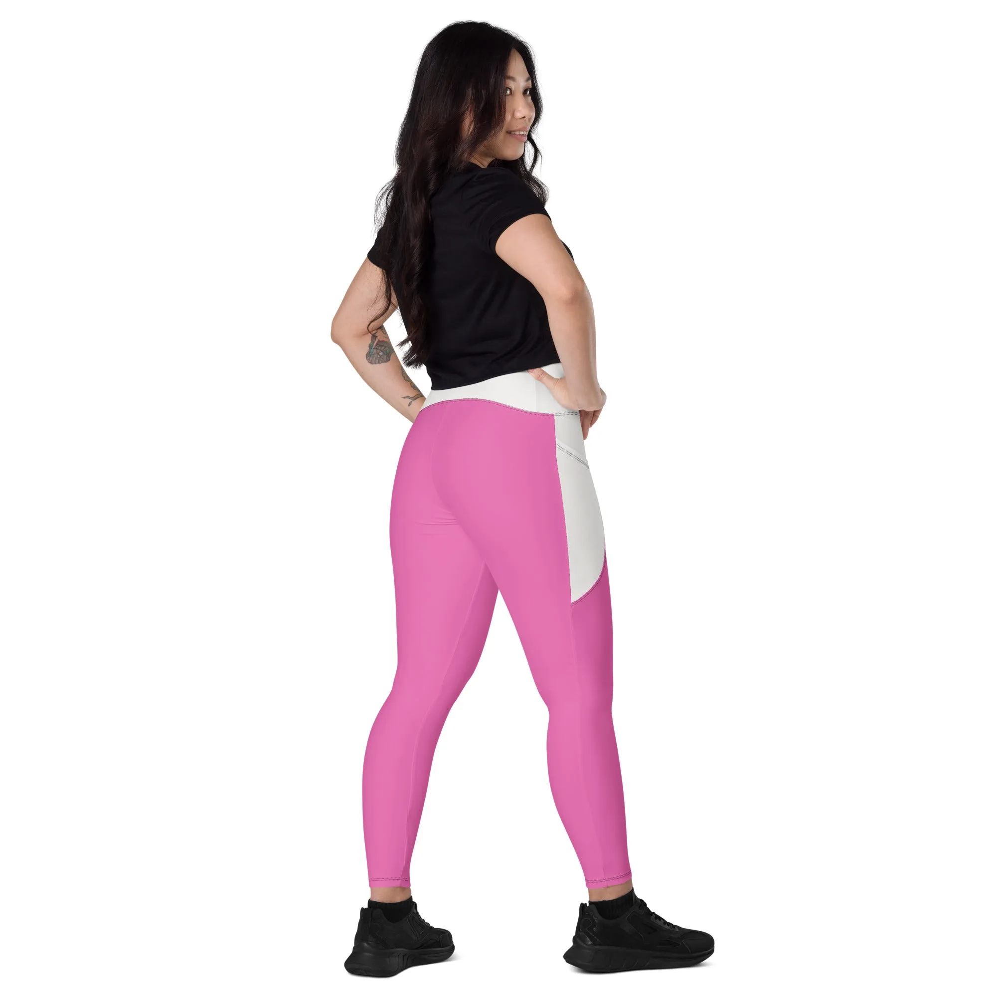 Pink and White Chaitanya Abara Pocket Leggings