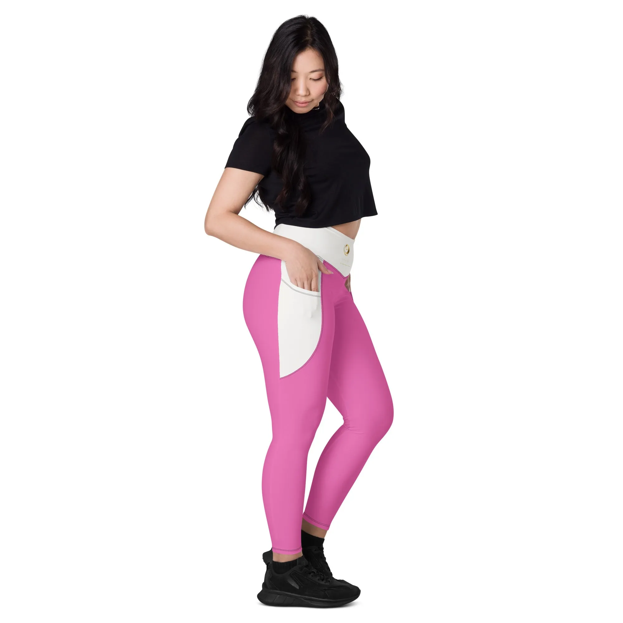 Pink and White Chaitanya Abara Pocket Leggings