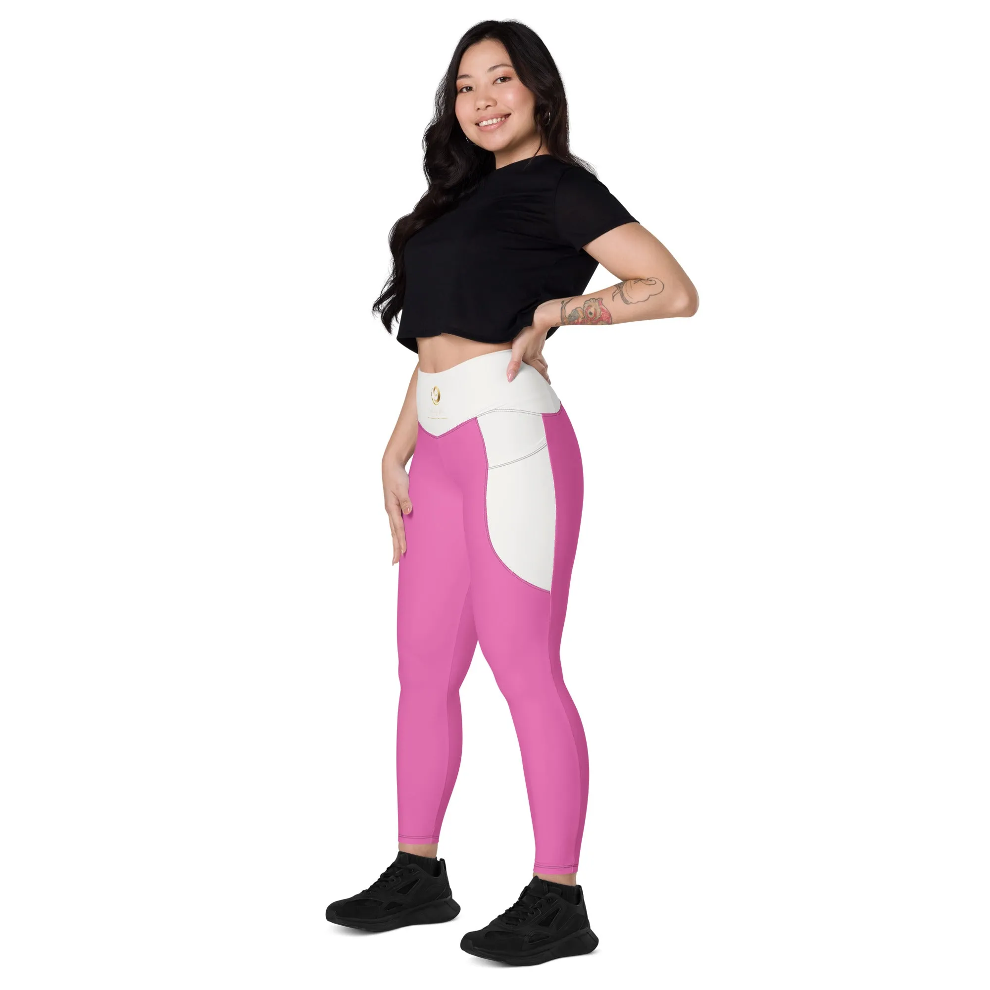 Pink and White Chaitanya Abara Pocket Leggings