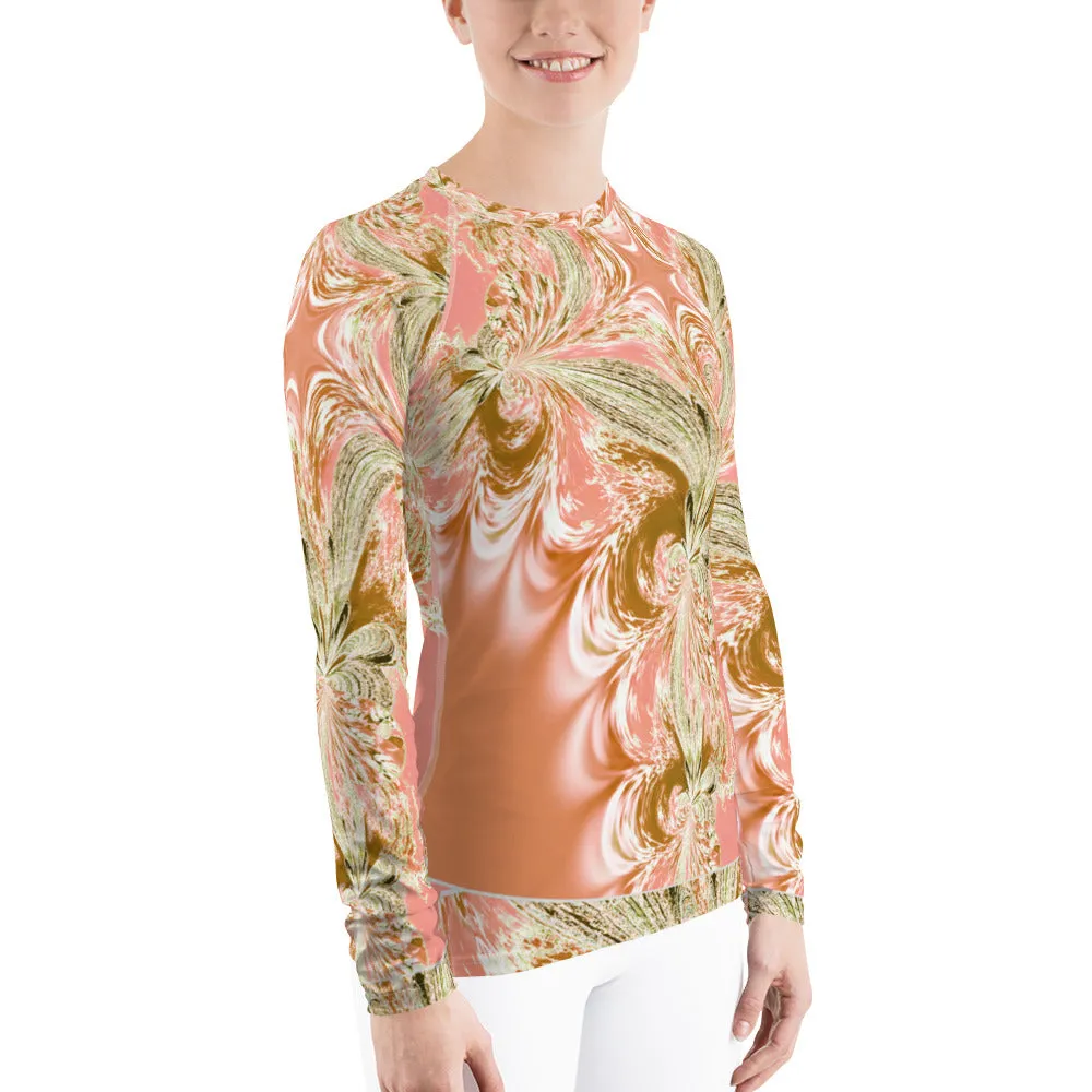Pink Fractal Long Sleeve Top
