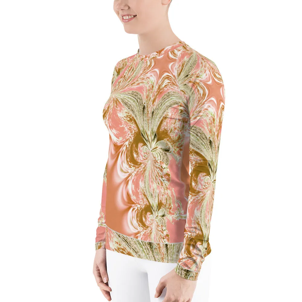 Pink Fractal Long Sleeve Top